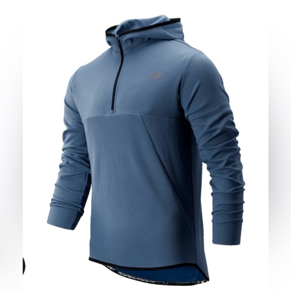 New Balance Men's Tenacity Hooded Quarter Zip - Picture 1 of 8